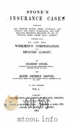STONE‘S INSURANCE CASES VOLUME I（1914 PDF版）