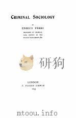 CRIMINAL SOCIOLOGY 1895 PDF电子版封面 ENRICO FERRI