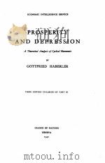 PROSPERITY AND DEPRESSION 1941 PDF电子版封面
