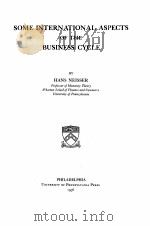 SOME INTERNATIONAL ASPECTS OF THE BUSINESS CYCLE（1936 PDF版）