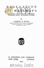 REGULATION OF RAILWAYS（1919 PDF版）