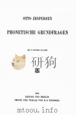 PHONETISCHE GRUNDFRAGEN 1904 PDF电子版封面
