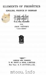 ELEMENTS OF PHONETICS PDF电子版封面 WALTER RIPMAN