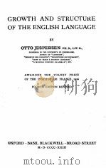 GROWTH AND STRUCTURE OF THE ENGLISH LANGUAGE PDF电子版封面