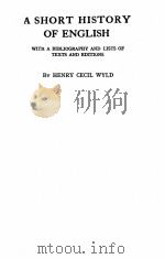 A SHORT HISTORY OF ENGLISH 1957 PDF电子版封面