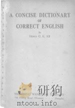 A CONCISE DICTIONARY OF CORRECT ENGLISH PDF电子版封面 HERTZ C.K. KE