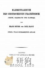 ELEMENTARBUCH DES GESPROCHENEN FRANZOSISCH PDF电子版封面