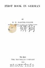 FIRST BOOK IN GERMAN 1915 PDF电子版封面 E.W. BAGSTER-COLLINS