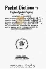POCKET DICTIONARY ENGLISH-SPANISH-TAGALOG 1920 PDF电子版封面 SOFRONIO G. CALDERON