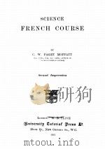SCIENCE FRENCH COURSE SECOND IMPRESSION 1921 PDF电子版封面