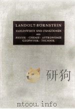 LANDOLT-BORNSTEIN BAND II EIGENSCHAFTEN DER MATERIE IN IHREN AGGREGATZUSTANDEN TEIL 2 BANDTEIL B（1962 PDF版）