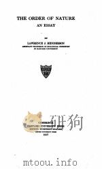 THE ORDER OF NATURE AN ESSAY（1917 PDF版）