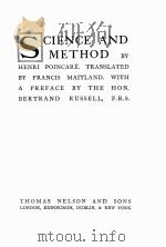 SCIENCE AND METHOD PDF电子版封面