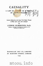 CAUSALITY A LAW OF NATURE OR A MAXIM OF THE NATURALIST? 1933 PDF电子版封面