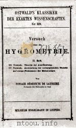 VERSUCH UBER DIE HYGROMETRIE 1900 PDF电子版封面