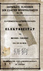EXPERIMENTAL-UNTERSUCHUNGEN UBER ELEKTRICITAT 1903 PDF电子版封面