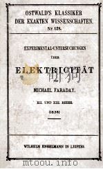 EXPERIMENTAL-UNTERSUCHUNGEN UBER ELEKTRICITAT 1901 PDF电子版封面