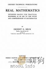 REAL MATHEMATICS 1922 PDF电子版封面 ERNEST G. BECK