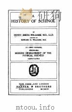A HISTORY OF SCIENCE VOLUME III 1904 PDF电子版封面