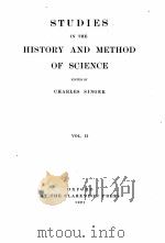 STUDIES IN THE HISTORY AND METHOD OF SCIENCE VOLUME II（1921 PDF版）