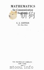 MATHEMATICS FOR COMMUNICATION ENGINEERS（1959 PDF版）