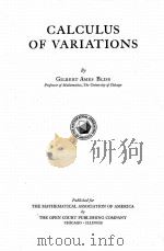 CALCULUS OF VARIATIONS 1925 PDF电子版封面