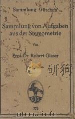 SAMMLUNG VON AUFGABEN AUS DER STEREOMETRIE（1917 PDF版）