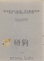 ESPACES FIBRES ET HOMOTOPIE 1956 PDF电子版封面
