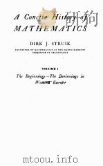 A CONCISE HISTORY OF MATHEMATICS PDF电子版封面 DIRK J. STRUIK