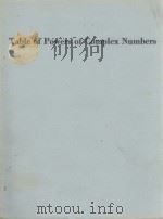 TABLE OF POWERS OF COMPLES NUMBERS 1950 PDF电子版封面