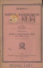 MEMORIAL DES SCIENCES MATHEMATIQUES FASCICULE CXXXIII 1956 PDF电子版封面