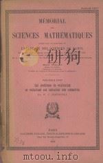 MEMORIAL DES SCIENCES MATHEMATIQUES FASCICULE CXXV 1954 PDF电子版封面