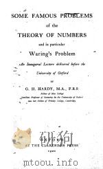 SOME FAMOUS PROBLEMS OF THE THEORY OF NUMBERS AND IN PARTICULAR WARING‘S PROBLEM（1920 PDF版）