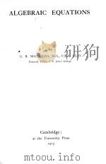ALGEBRAIC EQUATIONS（1915 PDF版）