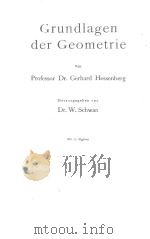 GRUNDLAGEN DER GEOMETRIE PDF电子版封面
