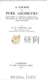 A COURSE OF PURE GEOMETRY（1921 PDF版）