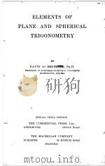 ELEMENTS OF PLANE AND SPHERICAL TRIGONOMETRY（1910 PDF版）