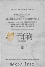 VORLESUNGEN UBER ALGEBRAISCHE GEOMETRIE 1921 PDF电子版封面