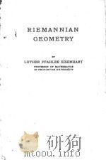 RIEMANNIAN GEOMETRY 1925 PDF电子版封面