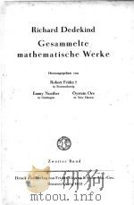 RICHARD DEDEKIND GESAMMELTE MATHEMATISCHE WERKE ZWEITER BAND（1931 PDF版）