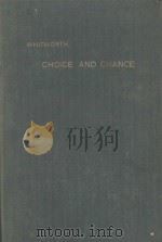 CHOICE AND CHANCE WITH 1000 EXERCISES 1927 PDF电子版封面