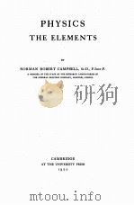 PHYSICS THE ELEMENTS（1920 PDF版）