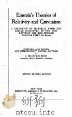 EINSTEIN‘S THEORIES OF RELATIVITY AND GRAVITATION SECOND REVISED EDITION（1922 PDF版）