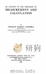 AN ACCOUNT OF THE PRINCIPLES OF MEASUREMENT AND CALCULATION 1928 PDF电子版封面