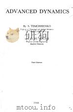 ADVANCED DYNAMICS FIRST EDITION 1948 PDF电子版封面