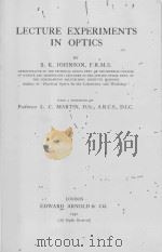 LECTURE EXPERIMENTS IN OPTICS（1930 PDF版）