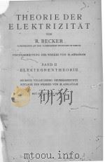 THEORIE DER ELEKTRIZITAT BAND II PDF电子版封面 R. BECKER