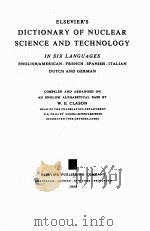 ELSEVIER‘S DICTIONARY OF NUCLEAR SCIENCE AND TECHNOLOGY（1958 PDF版）