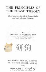 THE PRINCIPLES OF THE PHASE THEORY（1920 PDF版）