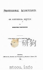 PROFESSIONAL ACCOUNTANTS AN HISTORICAL SKETCH 1895 PDF电子版封面
